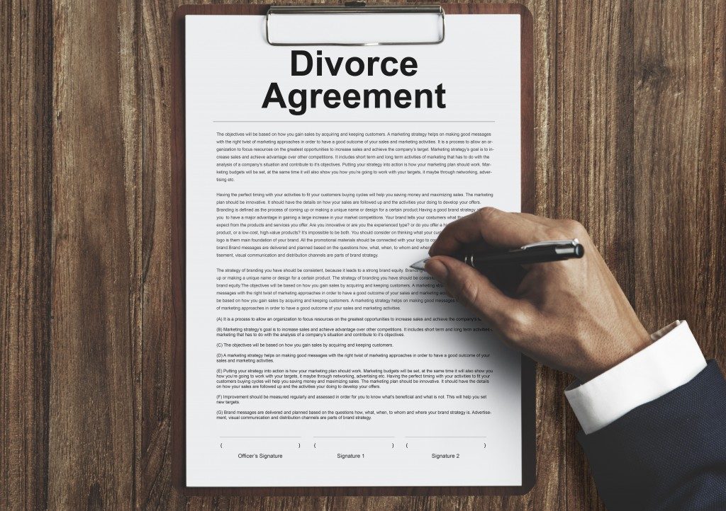 Divorce agreement form