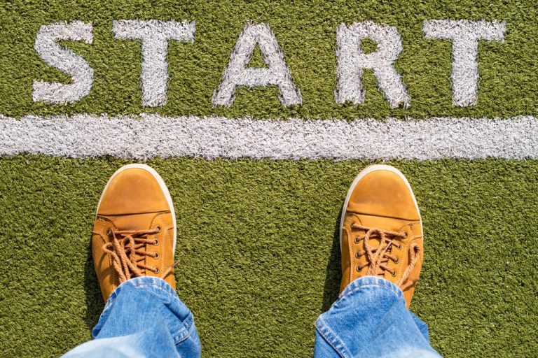 person at the starting line