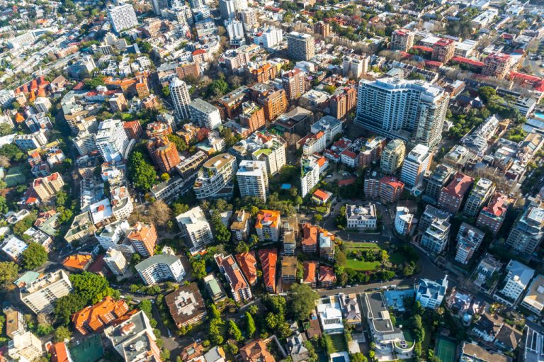 aerial view of a community