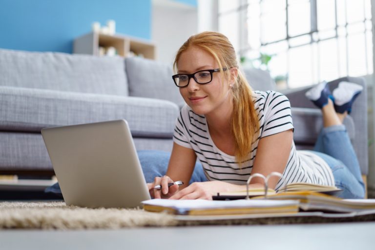 woman studying
