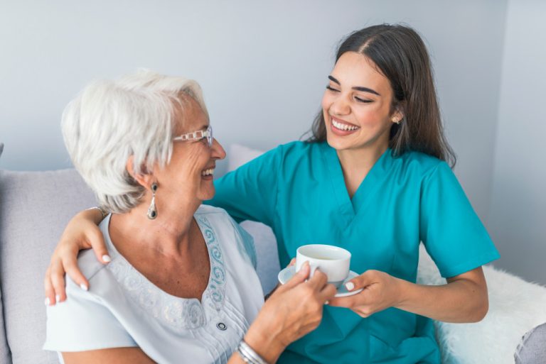 nurse with senior patient